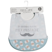 Wholesale - White "I'm Growing Out My Milk Mustache" 2 Pack Silicone Bib Set C/P 60, UPC: 195010116510